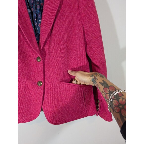 Talbots Women Pink Aberdeen Tweed Wool Blend Blazer Sz 8 Old Money Mature Office - Picture 3 of 8